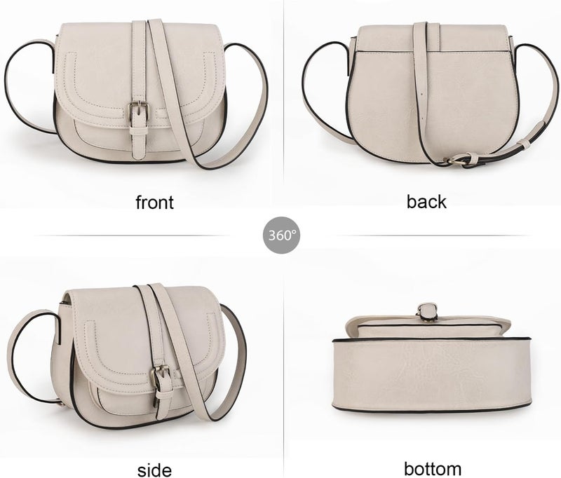 AFKOMST Crossbody Bags for Women,Small Saddle Purse and Boho Cross Body Handbags,Vegan Leather - Image 3